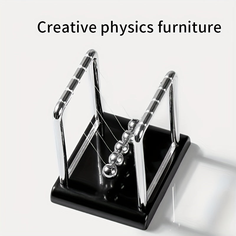 Pendolo di Newton decorativo per feste - Giocattolo da scrivania per casa e ufficio, gadget creativo per la fisica e la scienza, palline oscillanti portatili antistress, materiale plastico resistente, non necessita di elettricità
