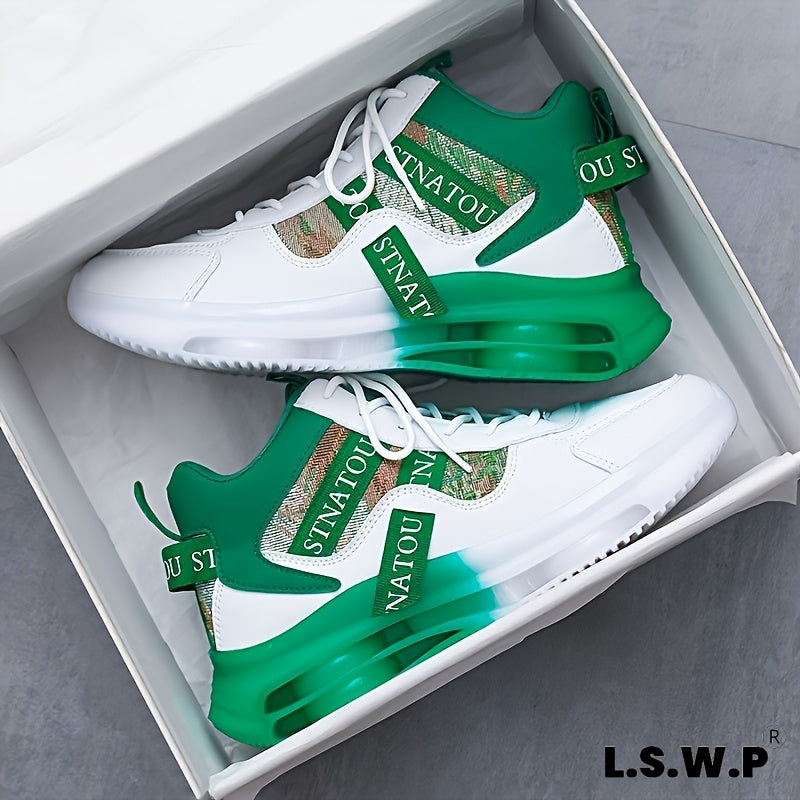 Sneakers alte unisex | Stile casual alla moda, con lacci, in tessuto sintetico, suola in EVA e TPU, punta tonda - LSWP