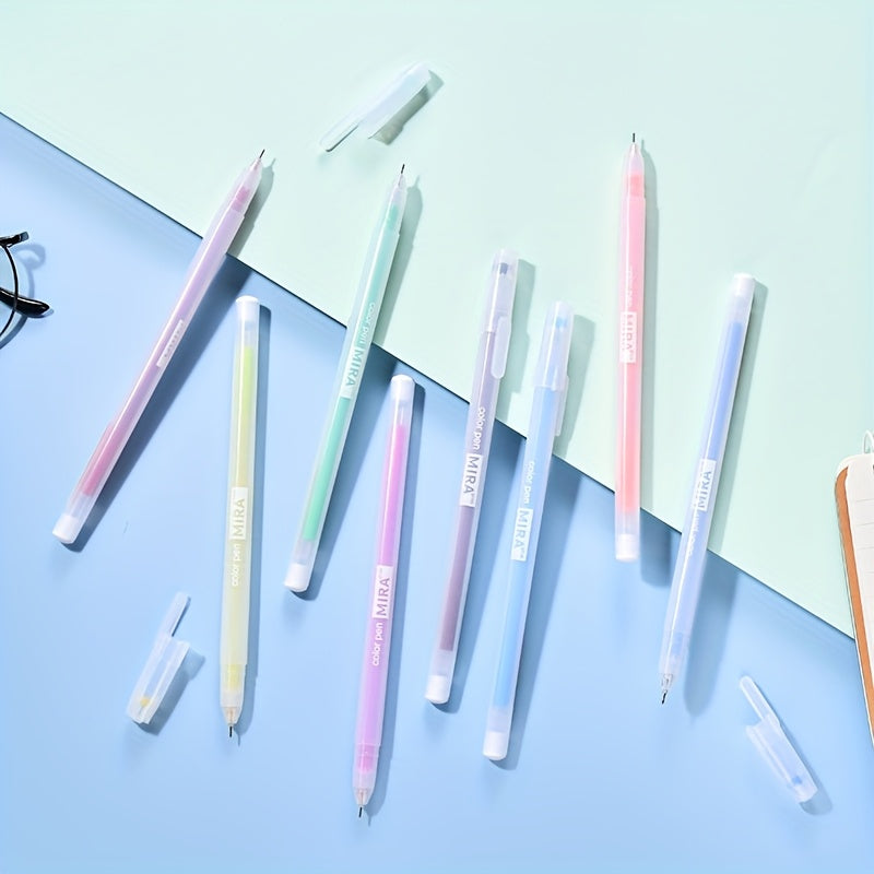 Set di 12 penne gel colorate Kawaii blu da 0,5 mm, penna a sfera per diario, articoli per la scuola, cancelleria, accessori per ufficio