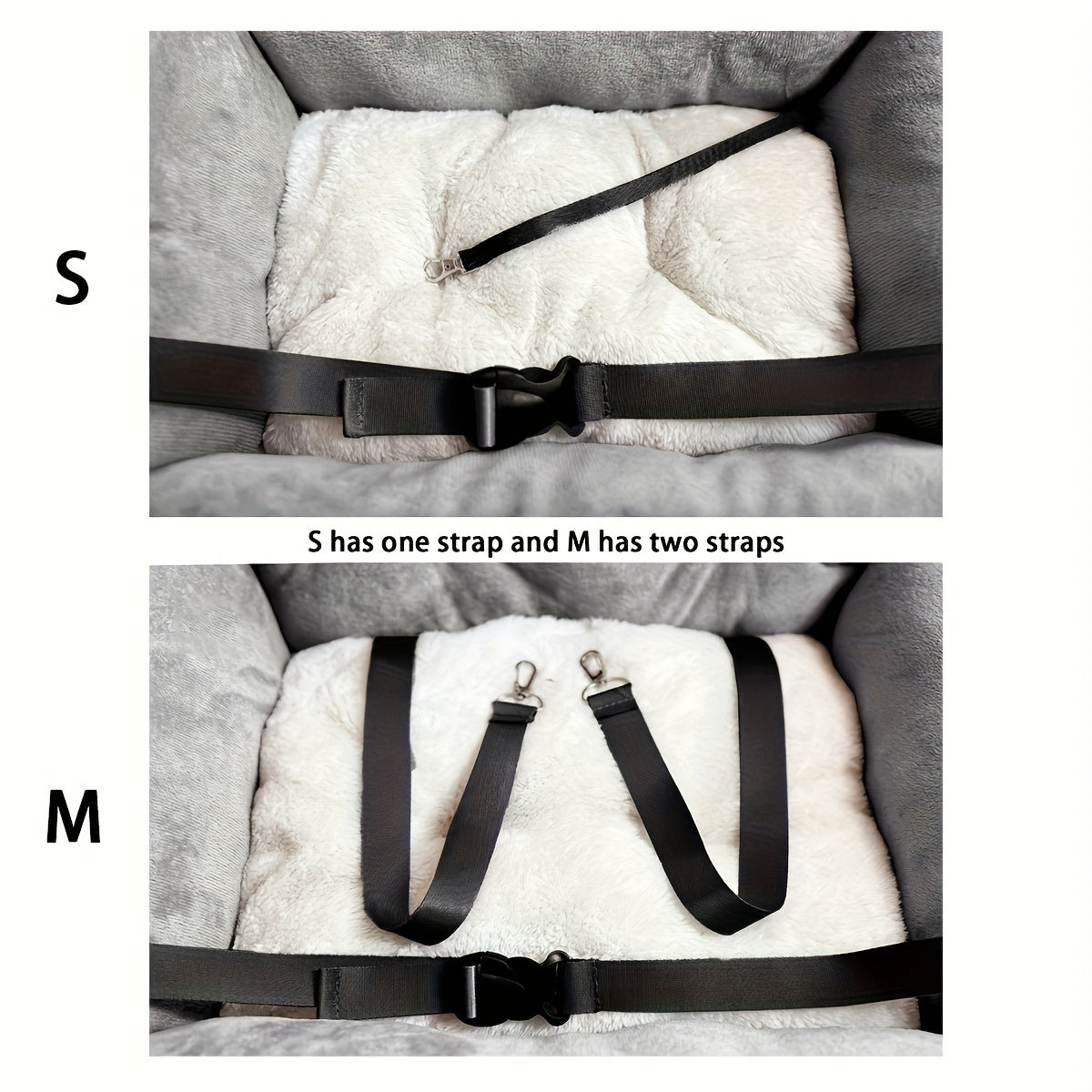 Soft & Comfortable Pet Bed for Small Dogs & Cats - Durable Polyester, Secure Strap, Ideal for Car Travel, Front Seat Safety, Cat Bed | Modern Pet Bed | Durable Polyester Bed