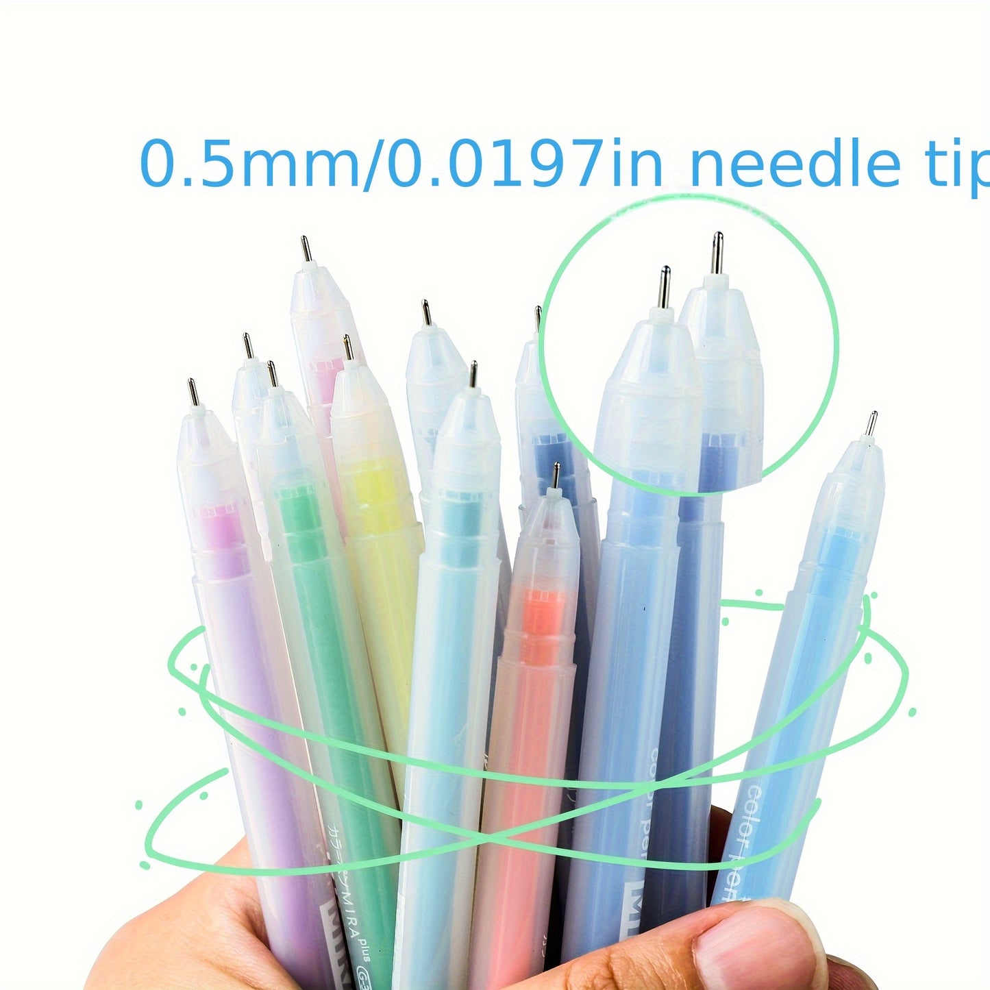 Set di 12 penne gel colorate Kawaii blu da 0,5 mm, penna a sfera per diario, articoli per la scuola, cancelleria, accessori per ufficio