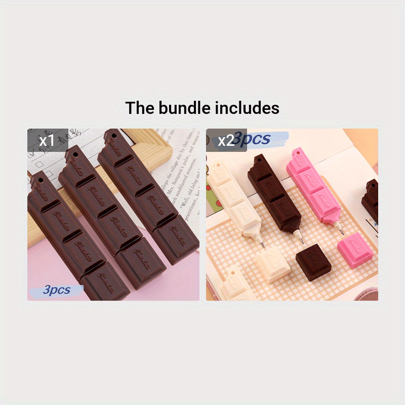 Penna a sfera con ricarica nera al cioccolato, simulazione di cibo, penna per scrivere, forniture per cancelleria, penna a sfera con ciondolo in corda, portatile e indossabile, carina