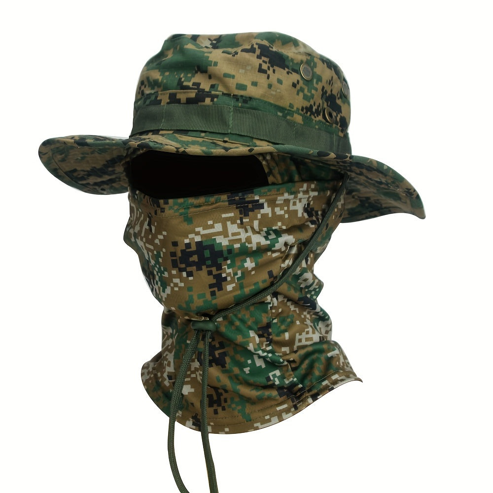 Berretto mimetico, berretto a tesa larga, da uomo, con protezione solare, tattico militare, da pescatore, spesso, traspirante, pieghevole, morbido, per sport all'aria aperta, escursionismo, campeggio, spiaggia, viaggio, pesca