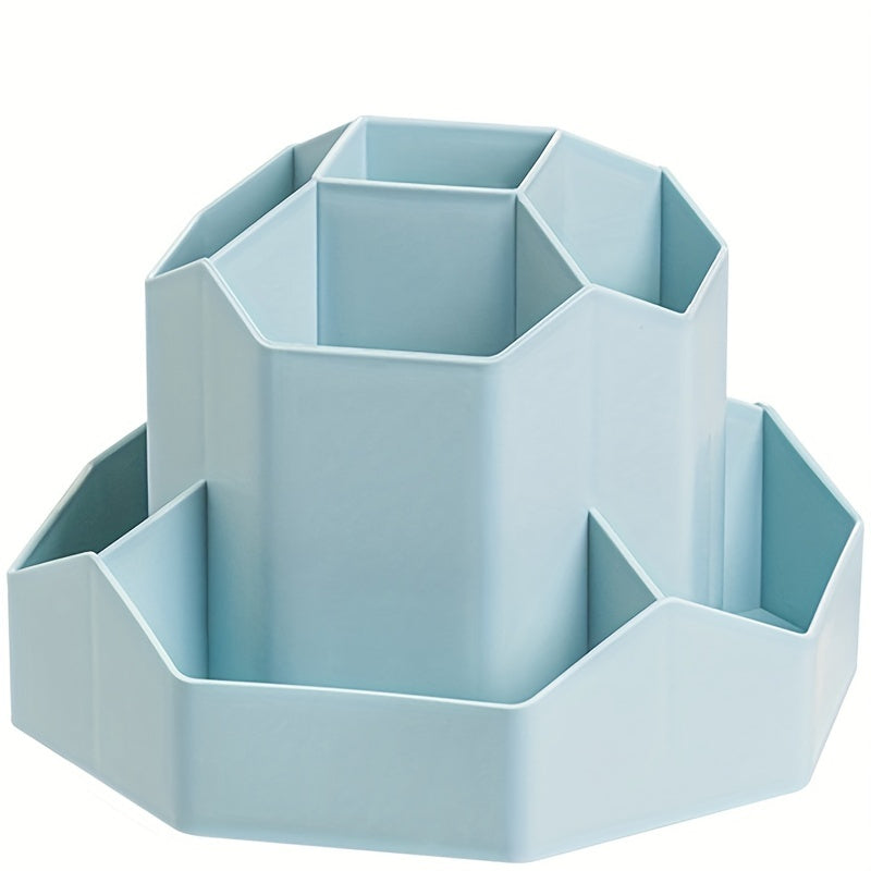 1 organizer da scrivania girevole multifunzionale, portapenne, scatola portaoggetti per cancelleria da ufficio e camera da letto, scatola portaoggetti per cosmetici da scrivania, organizer per trucco, portapenne girevole