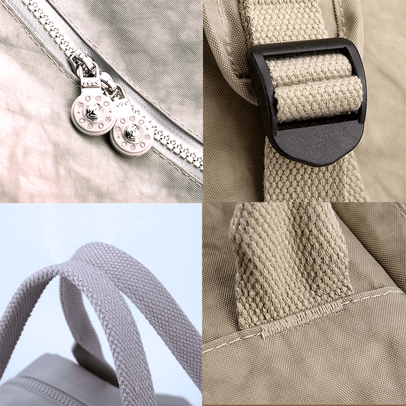 Zaino alla moda da donna, in nylon, con manico morbido, tinta unita, multitasche, con cerniera da viaggio, borse scolastiche femminili, zaino per laptop