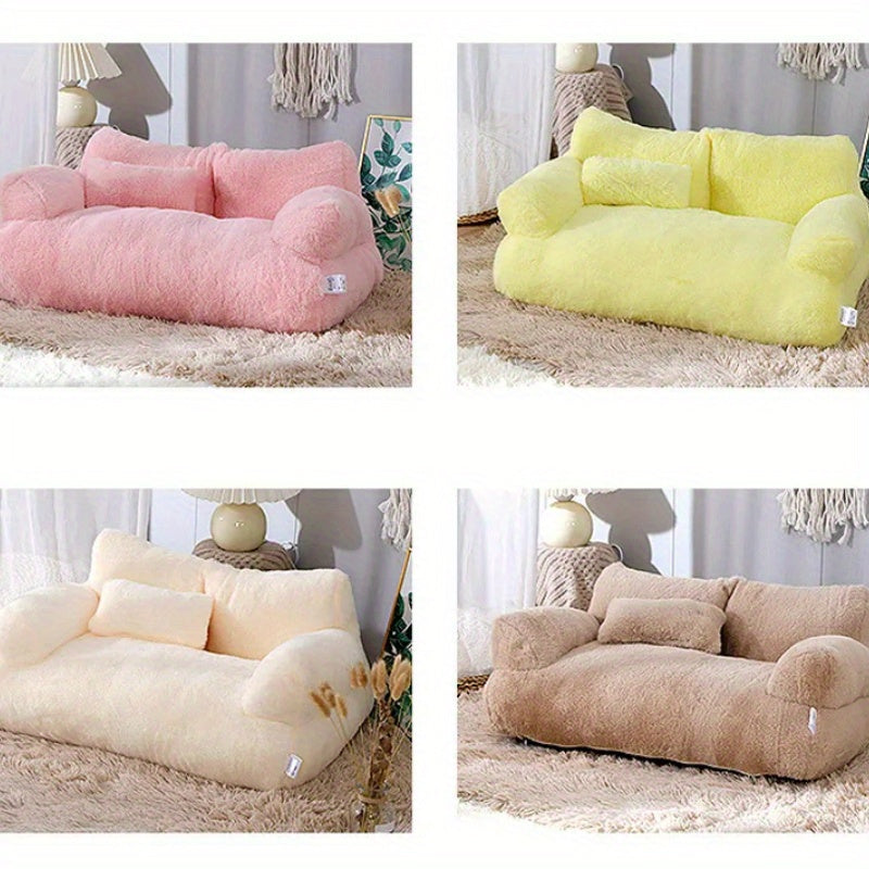 Divano letto in cotone morbido per gatti, comodo lettino lavabile per tutte le stagioni, accessori per gatti e gattini, disponibile nelle misure piccola (55x37x18 cm) e grande (65x46x30 cm), morbido e confortevole.