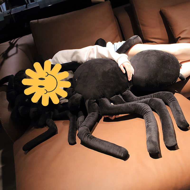 40cm/ 80cmHalloween Cute Spider Plush Toy Simulation Plushie Stuffed AnimaI Insect Pillow Doll Halloween Room Decoration Children Boy Gift