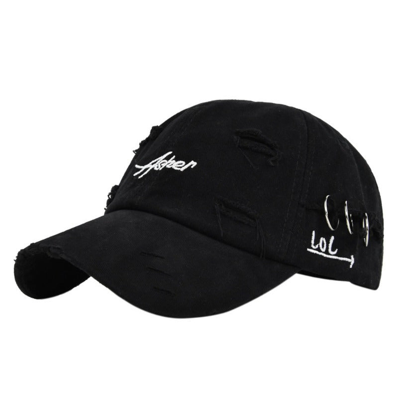 1 berretto da baseball retrò strappato, cappelli da papà sbiaditi e usurati con ricamo di lettere, cappelli da sole unisex hip hop adatti sia per donne che per uomini.