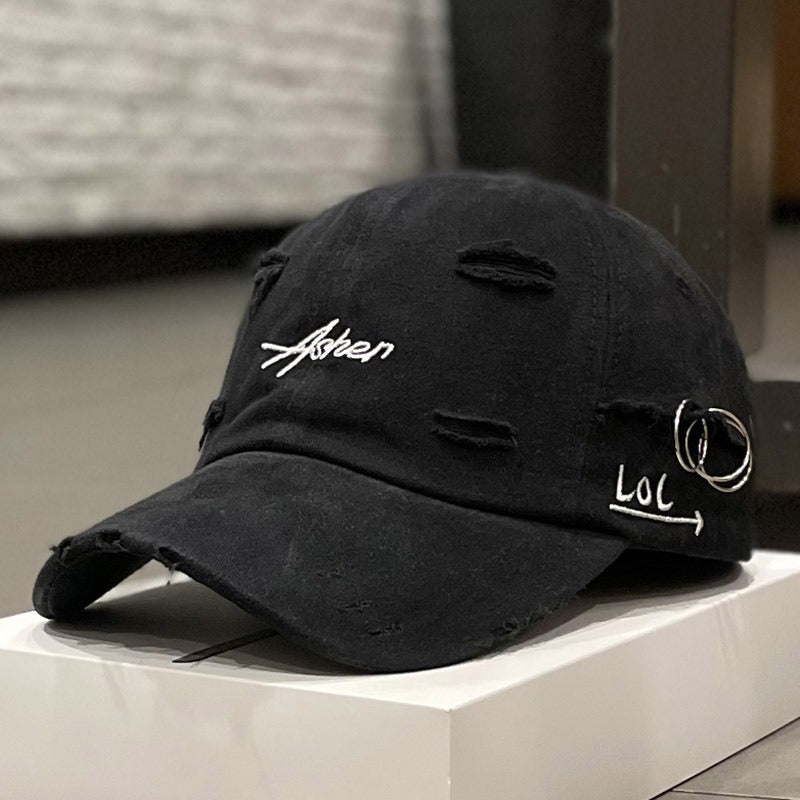 1 berretto da baseball retrò strappato, cappelli da papà sbiaditi e usurati con ricamo di lettere, cappelli da sole unisex hip hop adatti sia per donne che per uomini.