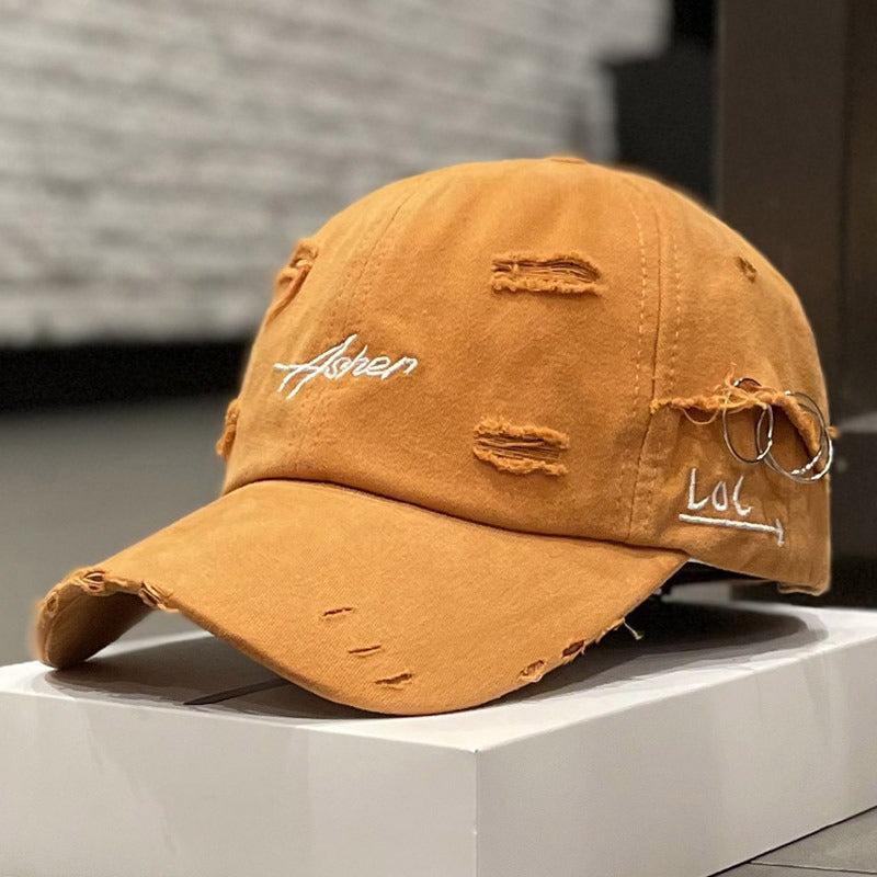1 berretto da baseball retrò strappato, cappelli da papà sbiaditi e usurati con ricamo di lettere, cappelli da sole unisex hip hop adatti sia per donne che per uomini.