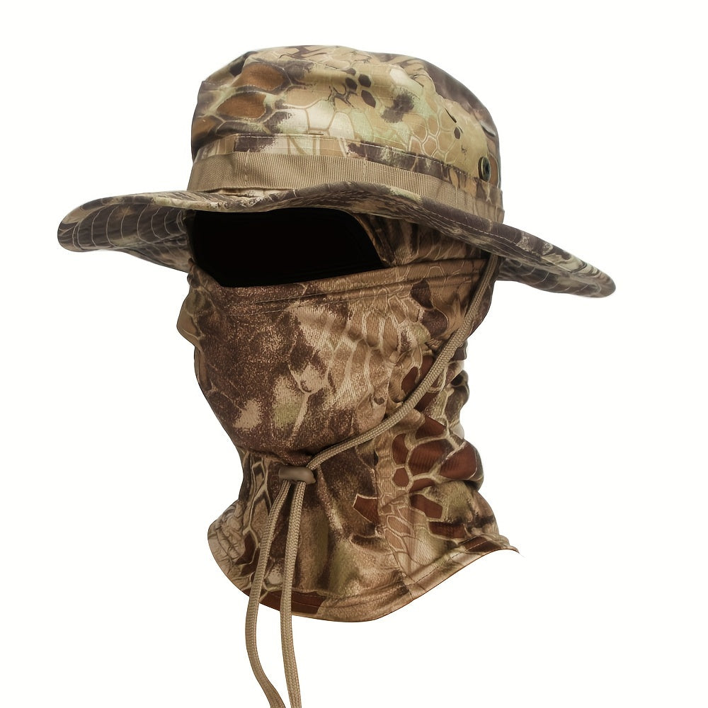 Berretto mimetico, berretto a tesa larga, da uomo, con protezione solare, tattico militare, da pescatore, spesso, traspirante, pieghevole, morbido, per sport all'aria aperta, escursionismo, campeggio, spiaggia, viaggio, pesca