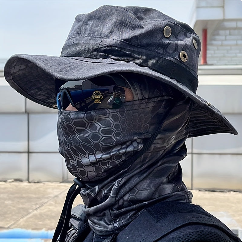 Berretto mimetico, berretto a tesa larga, da uomo, con protezione solare, tattico militare, da pescatore, spesso, traspirante, pieghevole, morbido, per sport all'aria aperta, escursionismo, campeggio, spiaggia, viaggio, pesca