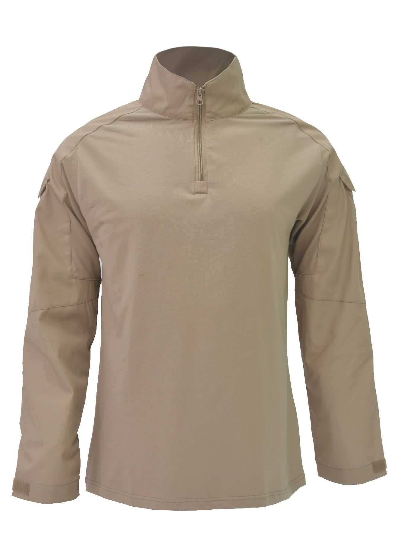 Camicia tattica da uomo a maniche lunghe verde militare - Traspirante, con cerniera, perfetta per escursionismo, arrampicata, campeggio, pesca e fitness