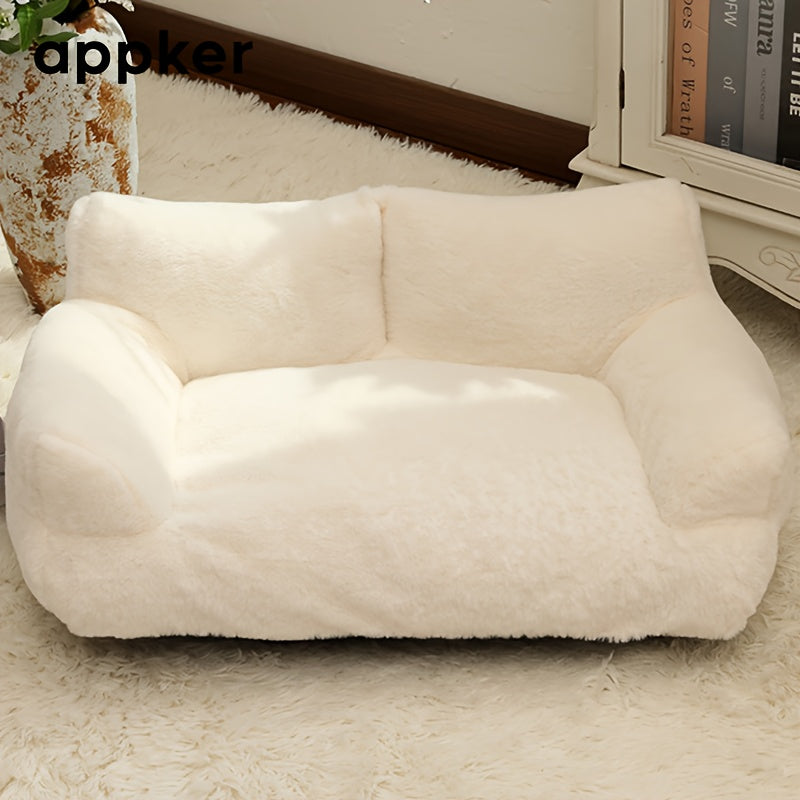 appker Gray Cat Sofa Bed - All Seasons Pet Sofa, Cat Bed, Comfortable Plush Sofa, Suitable for Autumn And Winter Seasons, Suitable for Indoor Cats, Comfortable Home Decoration, Cat Sofa Bed, Modern Pet Furniture, Also Suitabl
