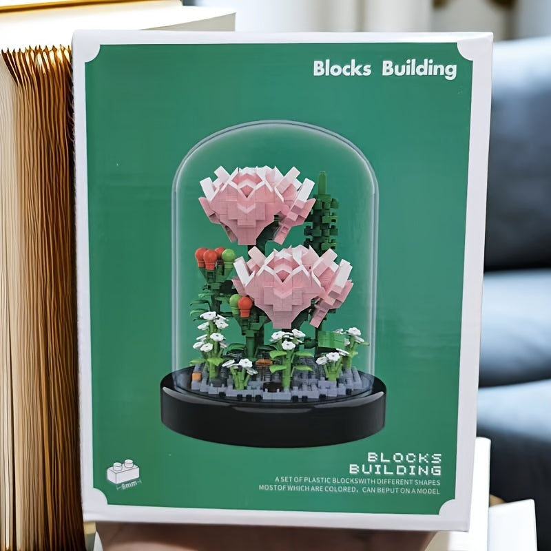 Costruisci il regalo perfetto per San Valentino: set di mattoncini compatibili Immortal Flower Rose Girl! Regalo di Pasqua, regalo di Pasqua, regalo di Natale e Halloween.
