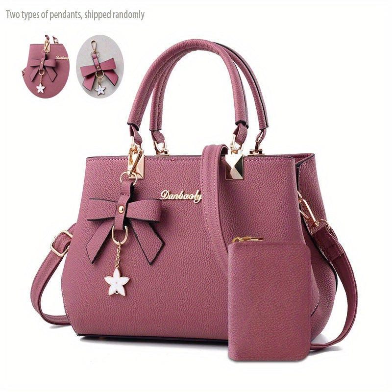 Borse con fiocco per donna, borsa a tracolla alla moda con portamonete, borsa a tracolla con manico superiore per l'ufficio