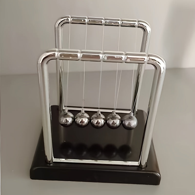 Pendolo di Newton decorativo per feste - Giocattolo da scrivania per casa e ufficio, gadget creativo per la fisica e la scienza, palline oscillanti portatili antistress, materiale plastico resistente, non necessita di elettricità