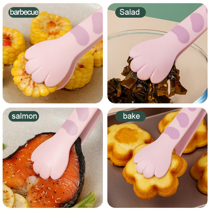 1 pinza per alimenti a forma di zampa di gatto, simpatiche pinze per pasti in cartone animato, pinze per barbecue in acciaio inossidabile, clip per panini, clip per cubetti di ghiaccio, pinze per zucchero, gadget da cucina