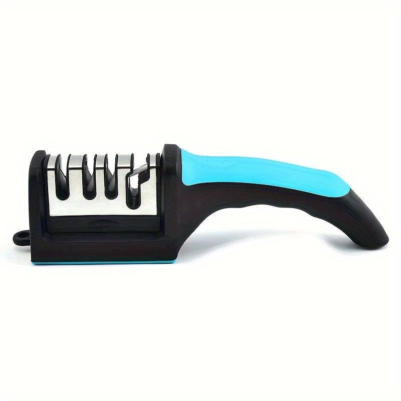 Affilacoltelli professionale da cucina a 4 stadi, pietra per affilare i coltelli, pietra per affilare in tungsteno e diamante, strumento per affilare in ceramica (materiale: pietra per affilare elettrorivestita + tungsteno e diamante + ceramica