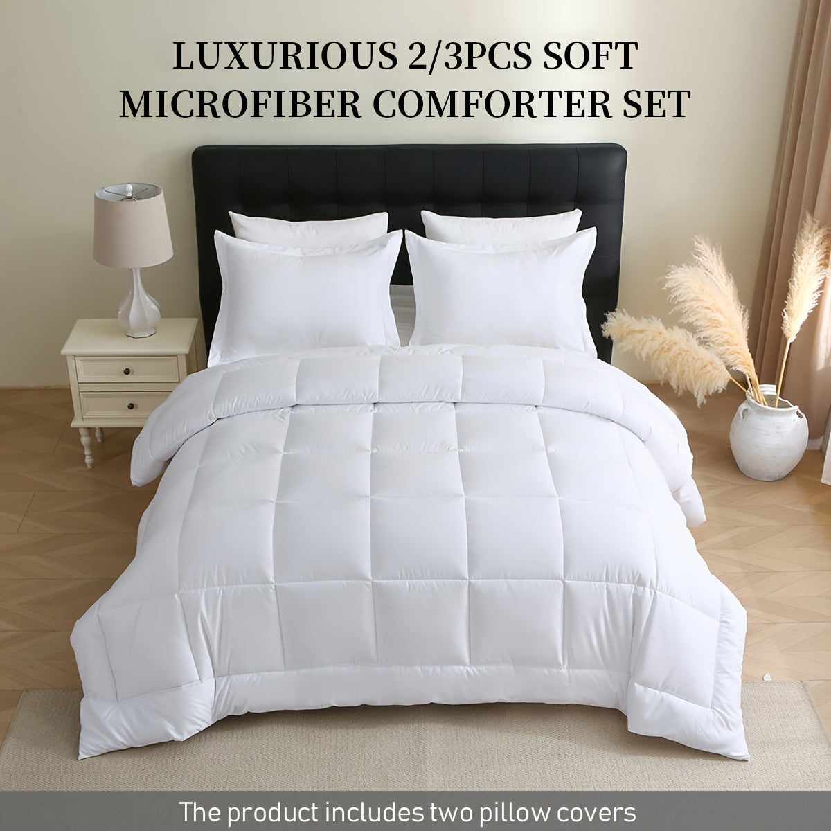 Set di 2/3 trapunte in poliestere pesante per tutte le stagioni con federa per cuscino, inserto trapuntato, coperta con cuciture a scatola, traspirante con morbida imbottitura in microfibra