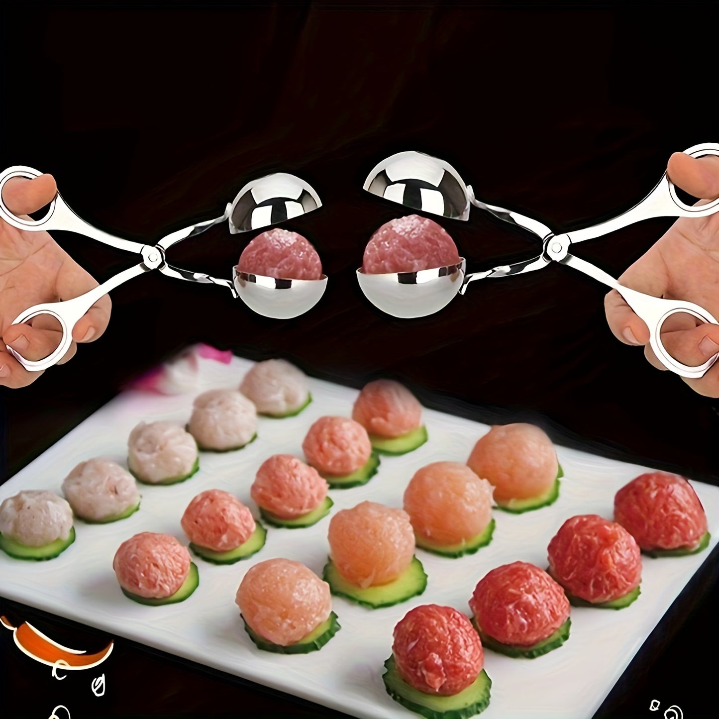 Macchina per polpette in acciaio inox Easy-Squeeze - Gadget da cucina antiaderente e resistente per polpette perfette e altro ancora