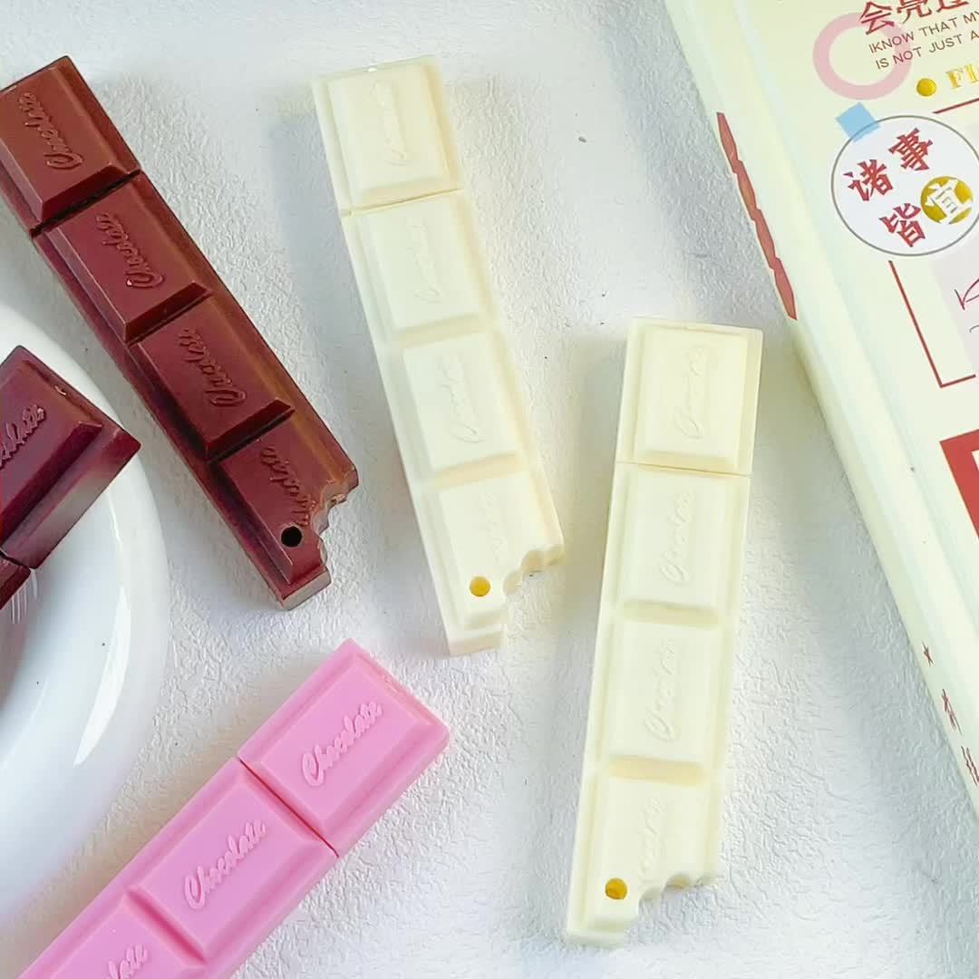 Penna a sfera con ricarica nera al cioccolato, simulazione di cibo, penna per scrivere, forniture per cancelleria, penna a sfera con ciondolo in corda, portatile e indossabile, carina