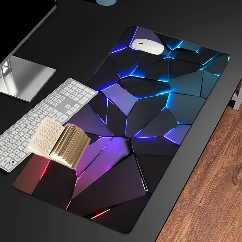 Tappetino per mouse da gioco con linee 3D di grandi dimensioni, base in gomma antiscivolo, tappetino da scrivania colorato per giocatori e uso in ufficio, regalo ideale per i giocatori