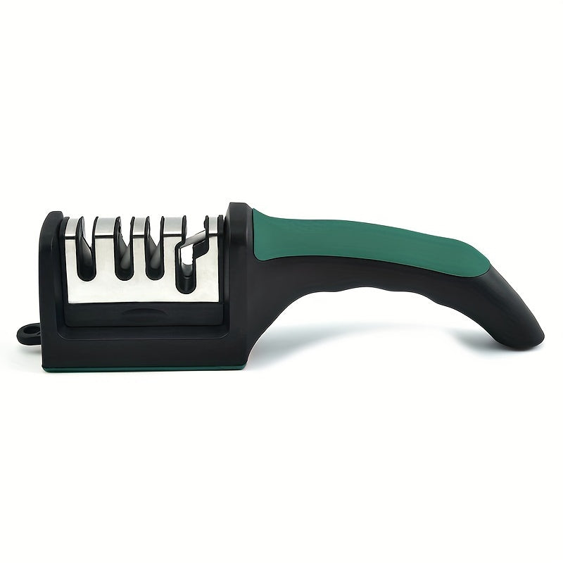 Affilacoltelli professionale da cucina a 4 stadi, pietra per affilare i coltelli, pietra per affilare in tungsteno e diamante, strumento per affilare in ceramica (materiale: pietra per affilare elettrorivestita + tungsteno e diamante + ceramica