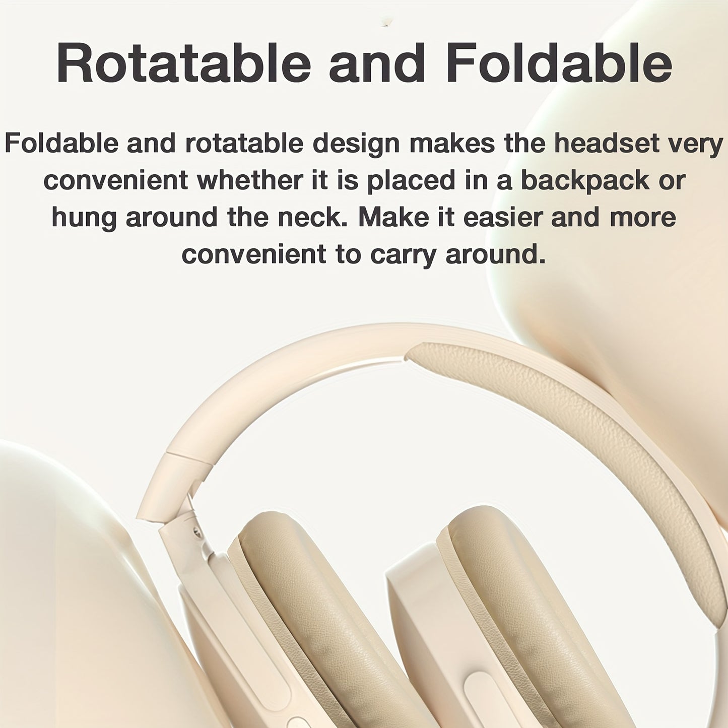 Cuffie wireless over-ear GENAI P2961 - 20 ore di riproduzione, comode e pieghevoli, connettività wireless, microfono con cancellazione del rumore, custodia di ricarica USB, ideali per viaggi, casa, ufficio - design bianco elegante