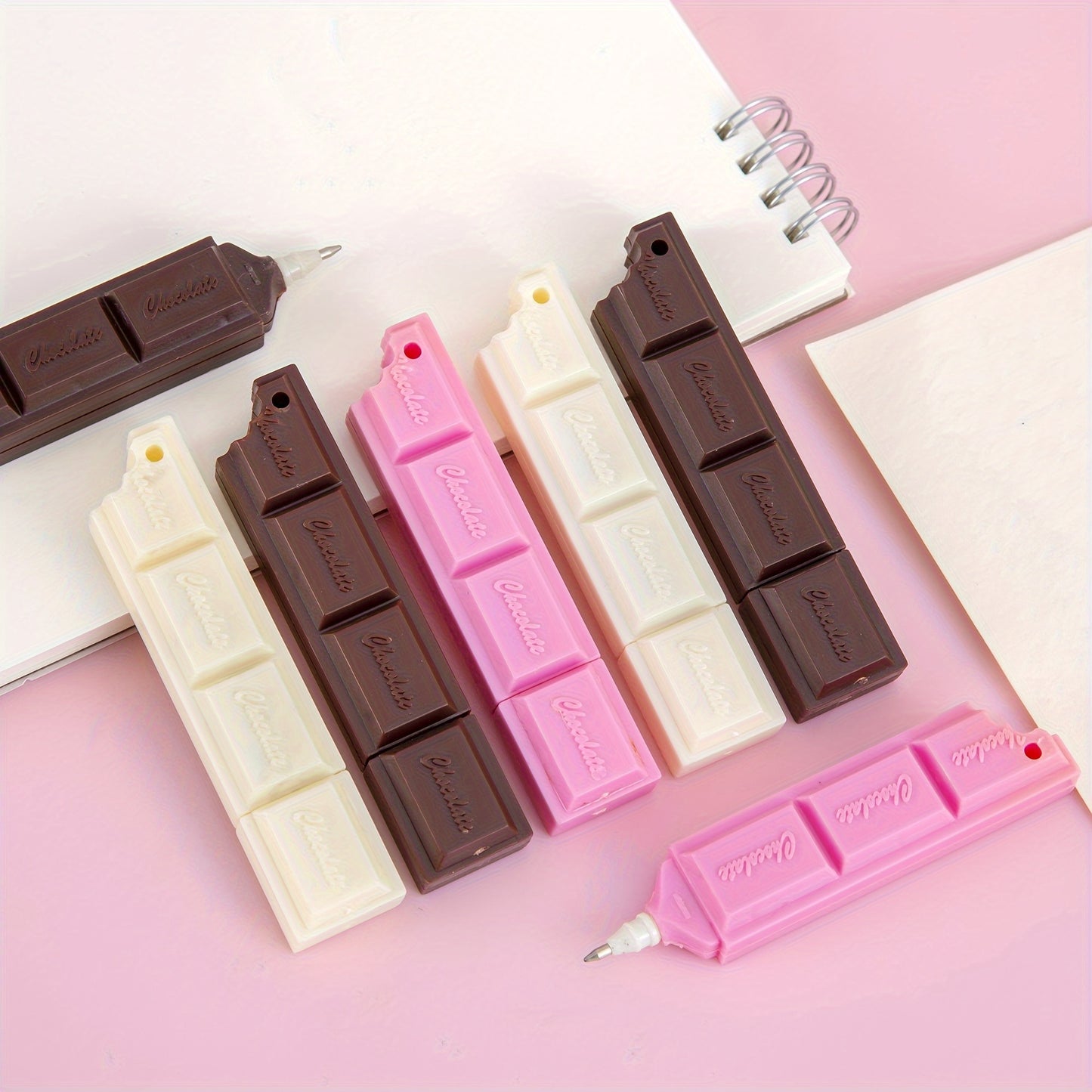 Penna a sfera con ricarica nera al cioccolato, simulazione di cibo, penna per scrivere, forniture per cancelleria, penna a sfera con ciondolo in corda, portatile e indossabile, carina