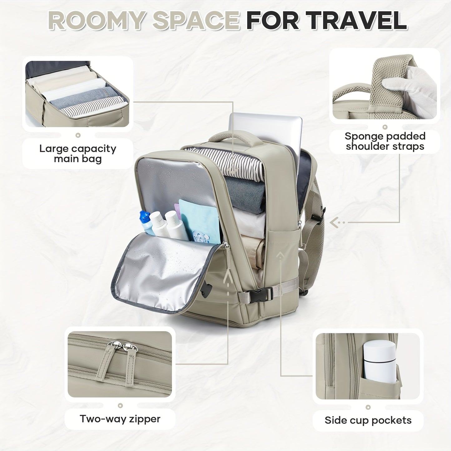 Zaino da cabina Ryanair 40x20x25 da mettere sotto il sedile, nuovo zaino da viaggio Easyjet, zaino da cabina, borsa da viaggio a mano, zaino casual, borsa da scuola, adatto per laptop da 35,56 cm