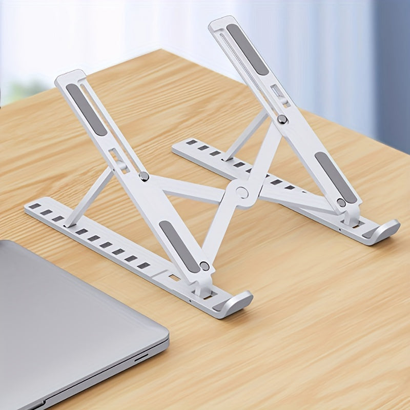 Supporto per laptop regolabile a dieci livelli, forcella singola, base di raffreddamento pieghevole, supporto portatile per tablet da tavolo, compatibile con tutti i notebook, materiale ABS