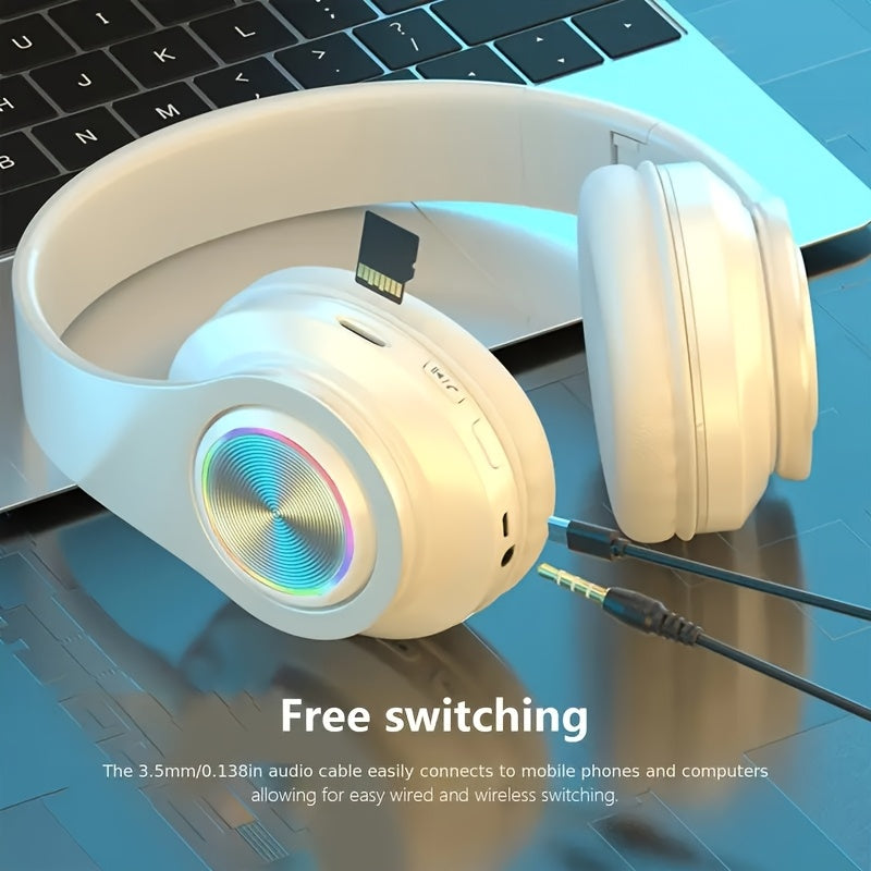 Cuffie wireless con cancellazione del rumore, bassi intensi e chiamate nitide, lunga durata della batteria ricaricabile, ricarica USB-C, jack per cuffie da 3,5 mm, ideali per smartphone, cuffie con isolamento acustico