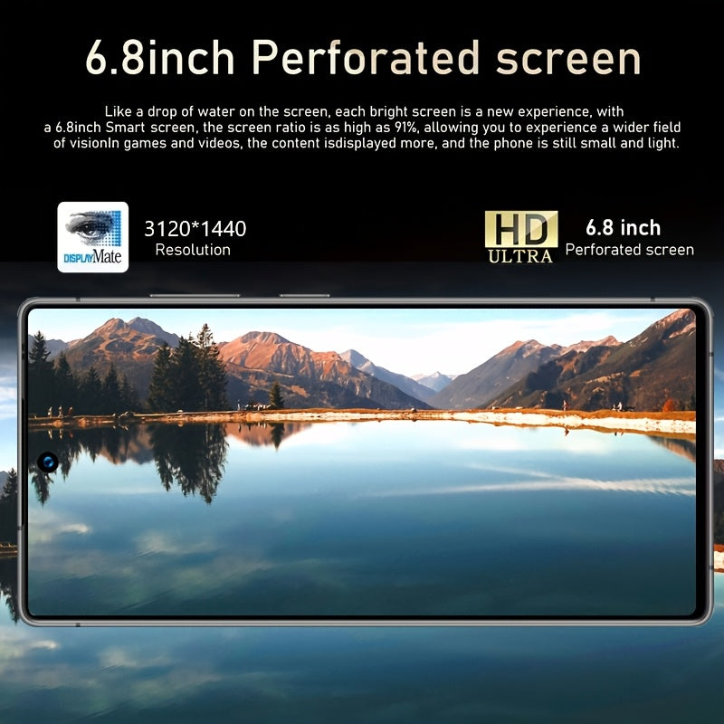 Ultimo telefono sbloccato da 17,27 cm con grande schermo 5G - 12 GB + 512 GB, doppia fotocamera da 48 MP + 108 MP, batteria da 6800 mAh, ricarica rapida, Android 13, cuffie, cavo di ricarica di tipo C, custodia, schermo