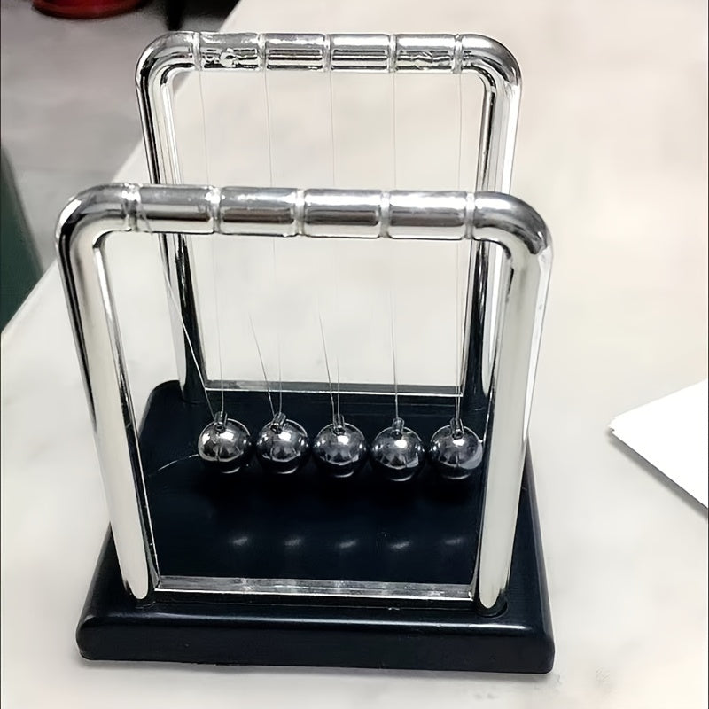 Pendolo di Newton decorativo per feste - Giocattolo da scrivania per casa e ufficio, gadget creativo per la fisica e la scienza, palline oscillanti portatili antistress, materiale plastico resistente, non necessita di elettricità