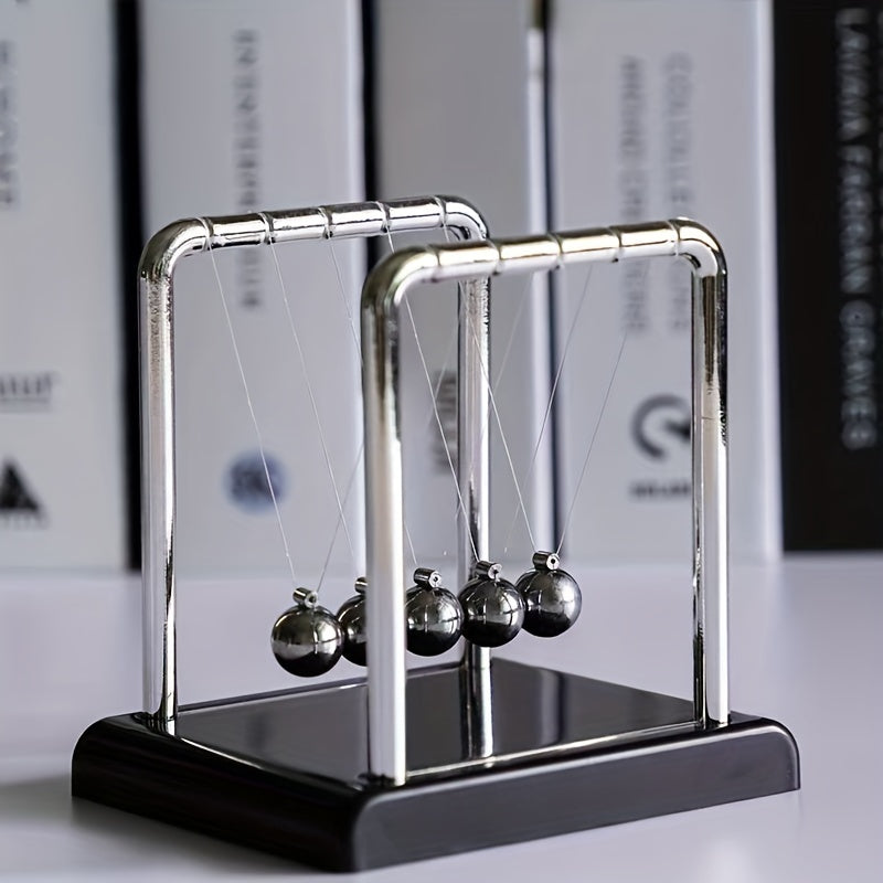 Pendolo di Newton decorativo per feste - Giocattolo da scrivania per casa e ufficio, gadget creativo per la fisica e la scienza, palline oscillanti portatili antistress, materiale plastico resistente, non necessita di elettricità