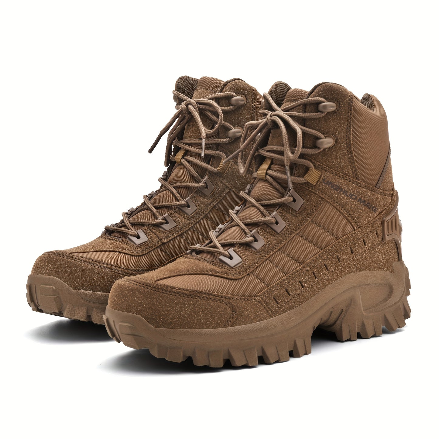 Scarpe da trekking da uomo in stile militare, alte e robuste, con cerniera laterale, comode e resistenti scarpe da ginnastica casual antiscivolo per attività all'aperto da uomo