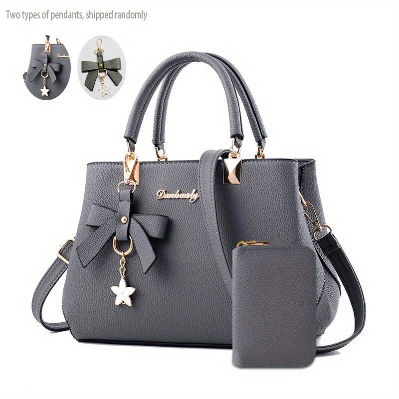 Borse con fiocco per donna, borsa a tracolla alla moda con portamonete, borsa a tracolla con manico superiore per l'ufficio