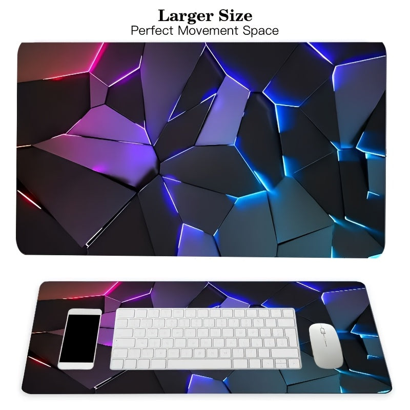 Tappetino per mouse da gioco con linee 3D di grandi dimensioni, base in gomma antiscivolo, tappetino da scrivania colorato per giocatori e uso in ufficio, regalo ideale per i giocatori