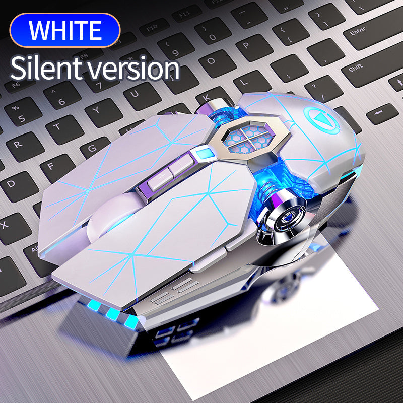 Mouse cablato argentato intagliato per giochi di eSport, macro silenziosa e sonora per mouse mangia-polli per desktop e laptop
