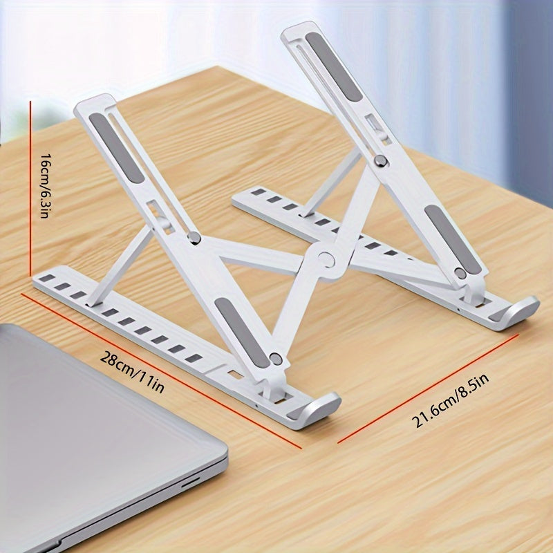 Supporto per laptop regolabile a dieci livelli, forcella singola, base di raffreddamento pieghevole, supporto portatile per tablet da tavolo, compatibile con tutti i notebook, materiale ABS
