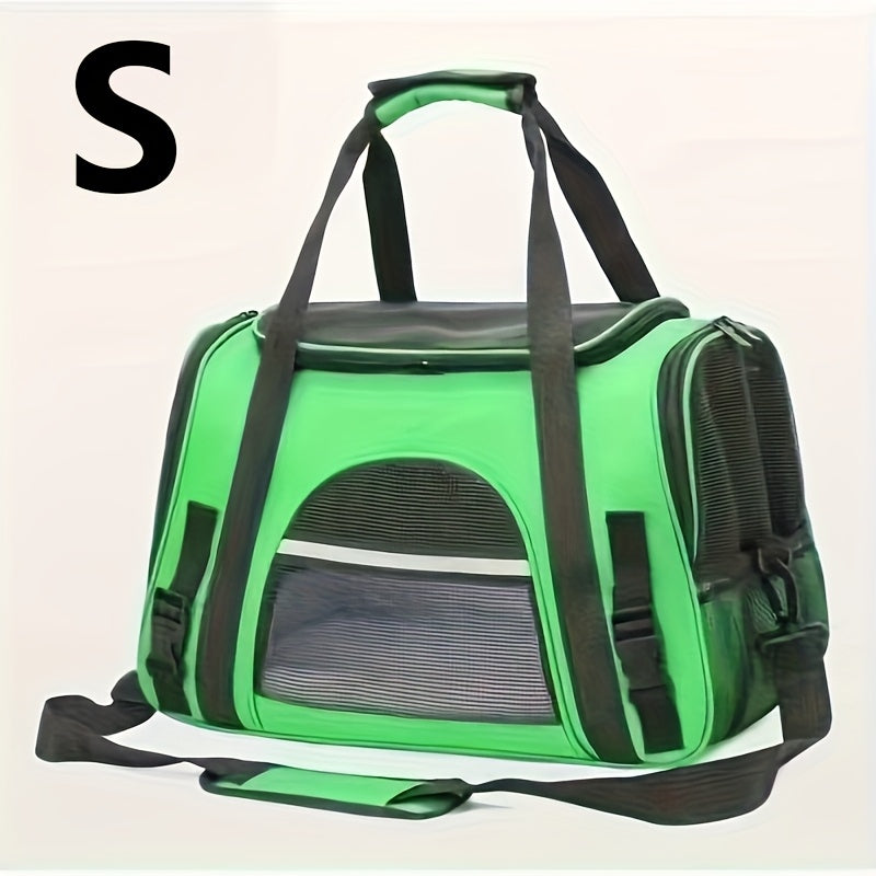 Trasportino portatile per gatti con materassino in peluche - Borsa da viaggio traspirante di grande capacità per le gite con animali domestici, chiusura con cerniera, rete ventilata e fodera morbida, cinghie di sicurezza per auto e uso esterno