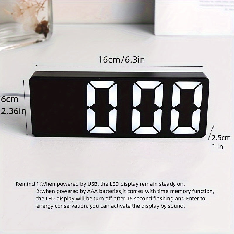 1 sveglia digitale a LED, display HD a specchio con funzione snooze, luminosità regolabile su 3 livelli, con temperatura, 12/24 ore, sveglia elettronica a batteria e USB per camera da letto, arredamento per la casa