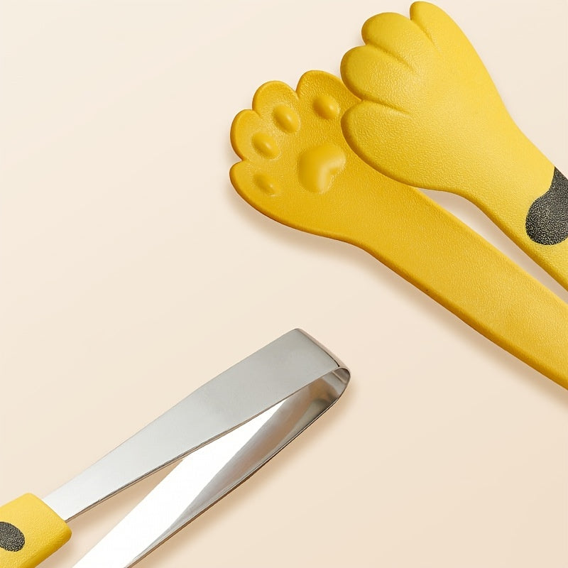 1 pinza per alimenti a forma di zampa di gatto, simpatiche pinze per pasti in cartone animato, pinze per barbecue in acciaio inossidabile, clip per panini, clip per cubetti di ghiaccio, pinze per zucchero, gadget da cucina