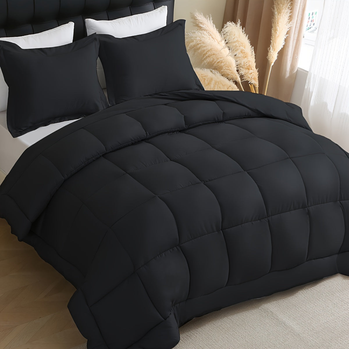 Set di 2/3 trapunte in poliestere pesante per tutte le stagioni con federa per cuscino, inserto trapuntato, coperta con cuciture a scatola, traspirante con morbida imbottitura in microfibra