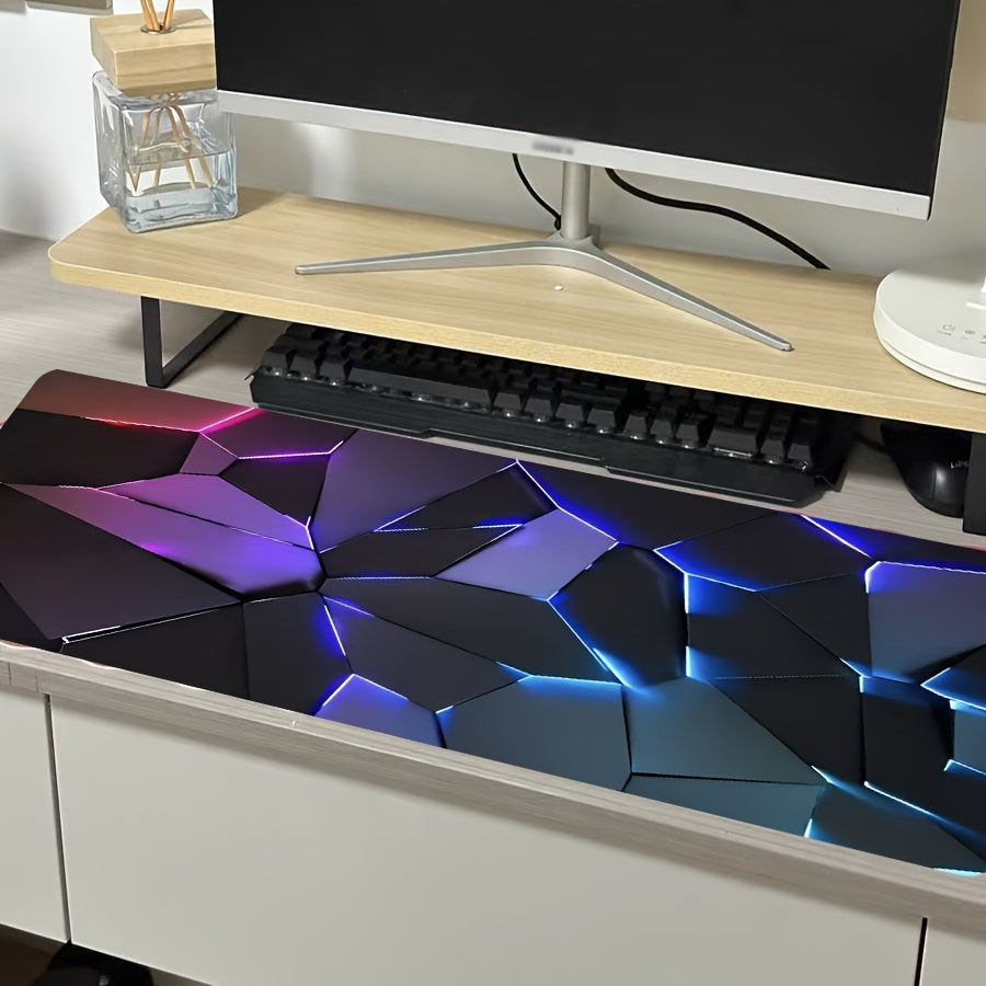 Tappetino per mouse da gioco con linee 3D di grandi dimensioni, base in gomma antiscivolo, tappetino da scrivania colorato per giocatori e uso in ufficio, regalo ideale per i giocatori