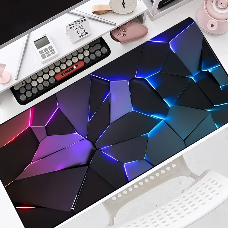 Tappetino per mouse da gioco con linee 3D di grandi dimensioni, base in gomma antiscivolo, tappetino da scrivania colorato per giocatori e uso in ufficio, regalo ideale per i giocatori