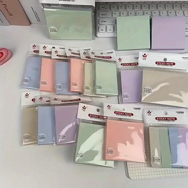 Morandi Color Sticky Notes 100 fogli - Blocchi promemoria quadrati autoadesivi per studenti e ufficio, messaggi adesivi multicolori, facili da affiggere e staccare, articoli di cancelleria essenziali