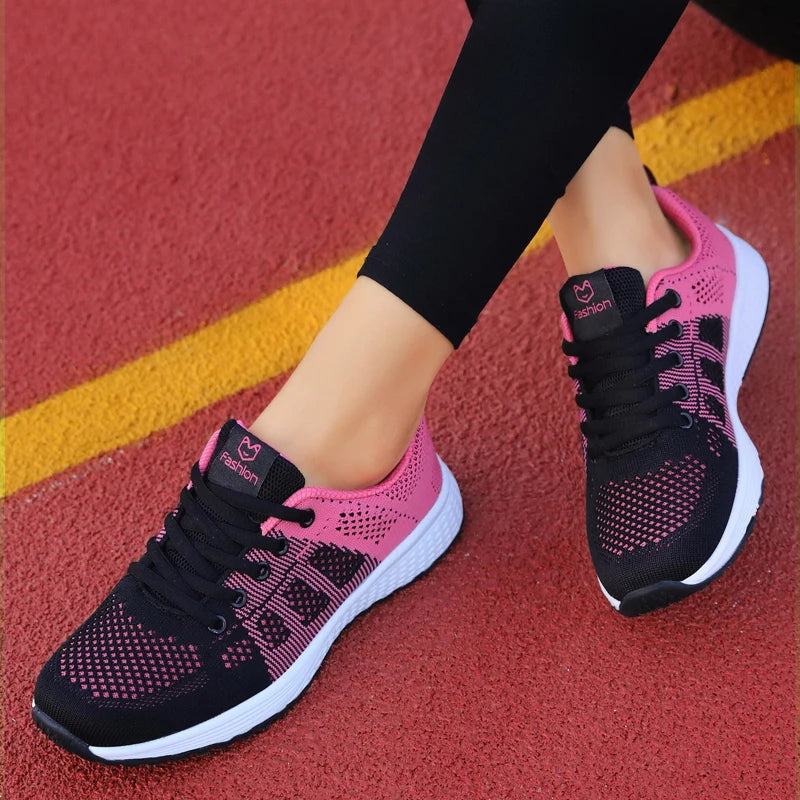 Scarpe sportive da donna, scarpe da ginnastica con plateau alla moda, scarpe da corsa basse primaverili ed invernali per donna