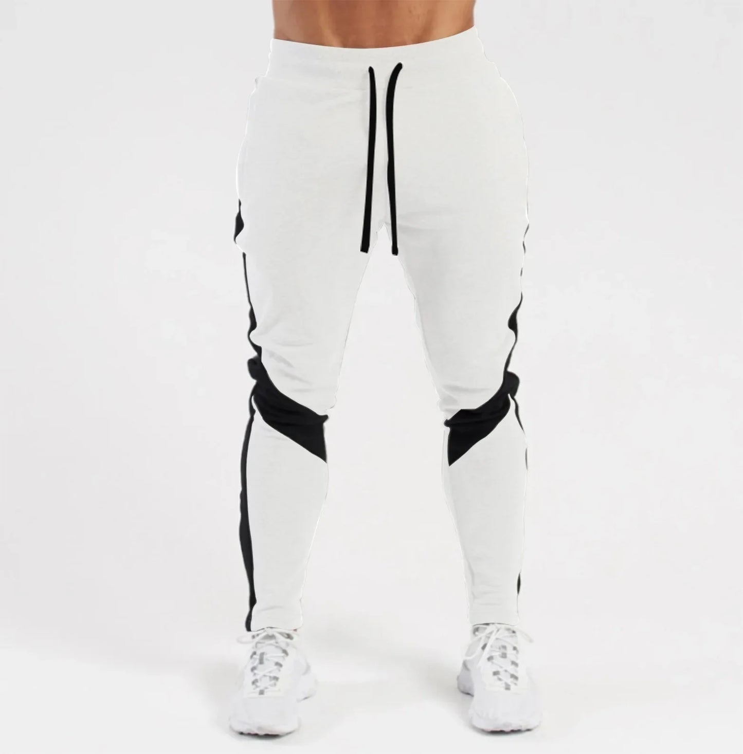 Pantaloni sportivi da uomo, nuovi, autunnali e invernali, traspiranti, elastici, a righe, con protezione per i piedi, 2025